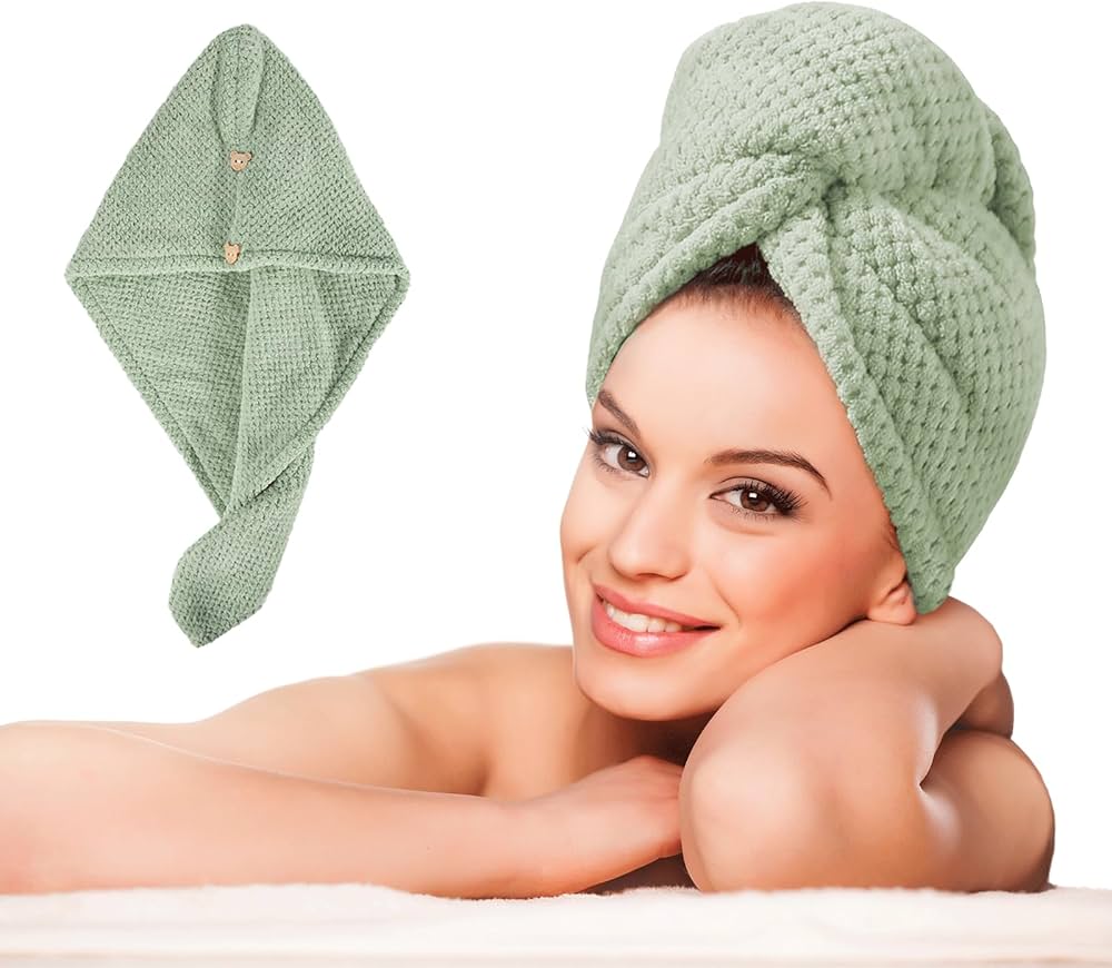 Premium Microfiber Hair Drying Towel – Super Absorbent, Fast Quick Dry Hair Wrap for Women & Girls