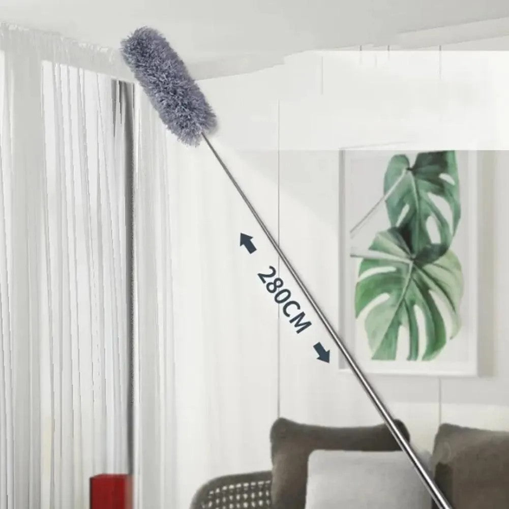 Extra-Long Handle Microfiber Duster – 2m Extendable, Washable Chenille Head for Home & Car Cleaning