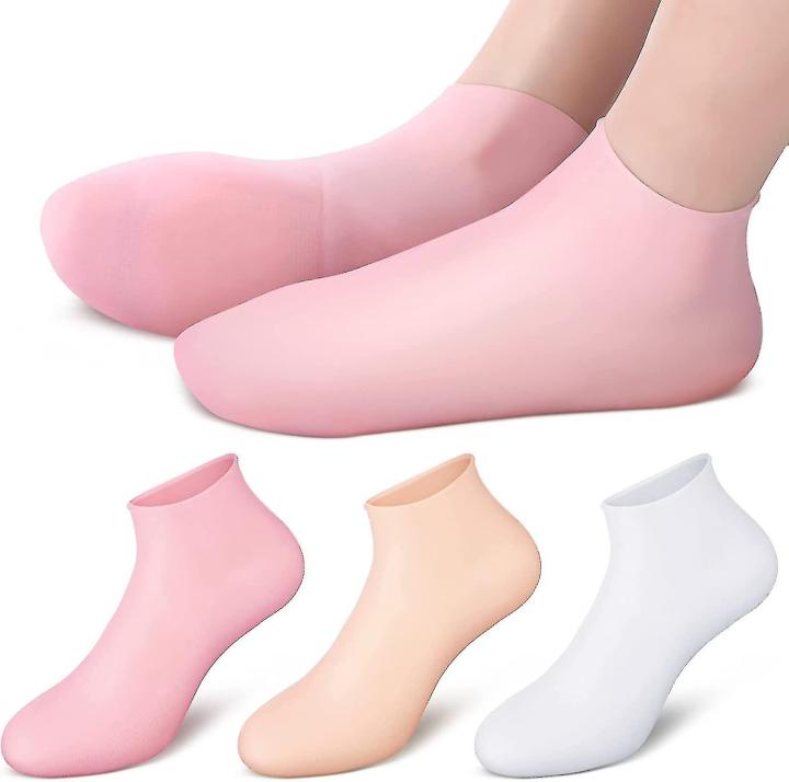Silicone Socks for Women & Men – Moisturizing Gel Socks & Heel Protector Soft Reusable Silicone Foot Care Socks for Cracked Heels, Dry Feet & Calluses | Full Foot Silicone Socks for Women & Men