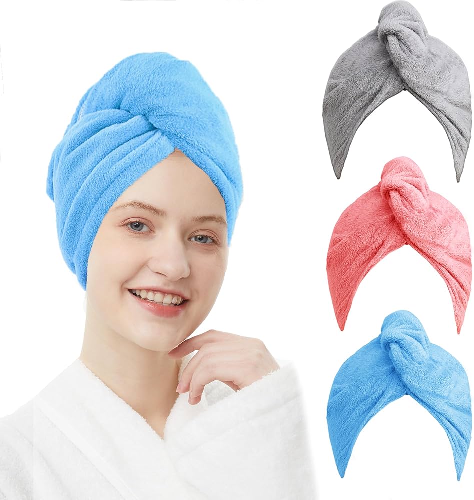 Premium Microfiber Hair Drying Towel – Super Absorbent, Fast Quick Dry Hair Wrap for Women & Girls