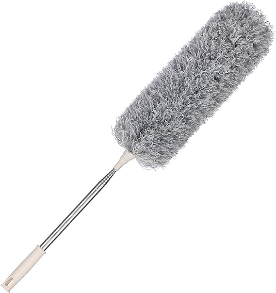 Extra-Long Handle Microfiber Duster – 2m Extendable, Washable Chenille Head for Home & Car Cleaning
