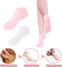 Silicone Socks for Women & Men – Moisturizing Gel Socks & Heel Protector Soft Reusable Silicone Foot Care Socks for Cracked Heels, Dry Feet & Calluses | Full Foot Silicone Socks for Women & Men