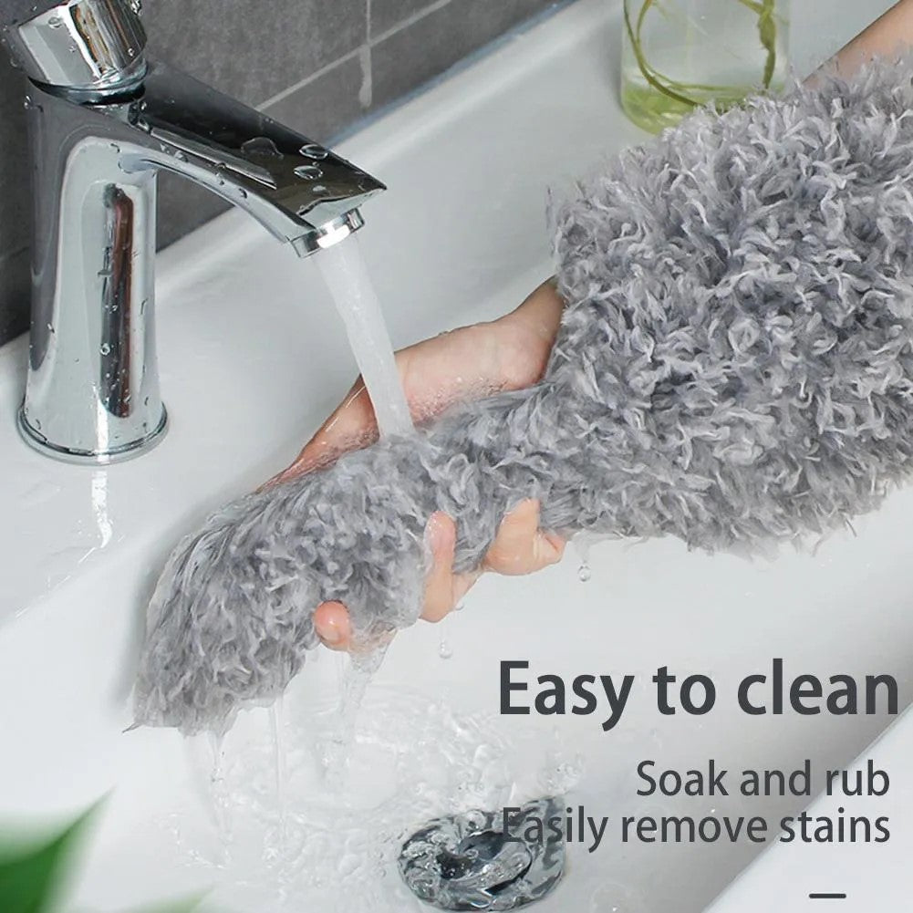 Extra-Long Handle Microfiber Duster – 2m Extendable, Washable Chenille Head for Home & Car Cleaning