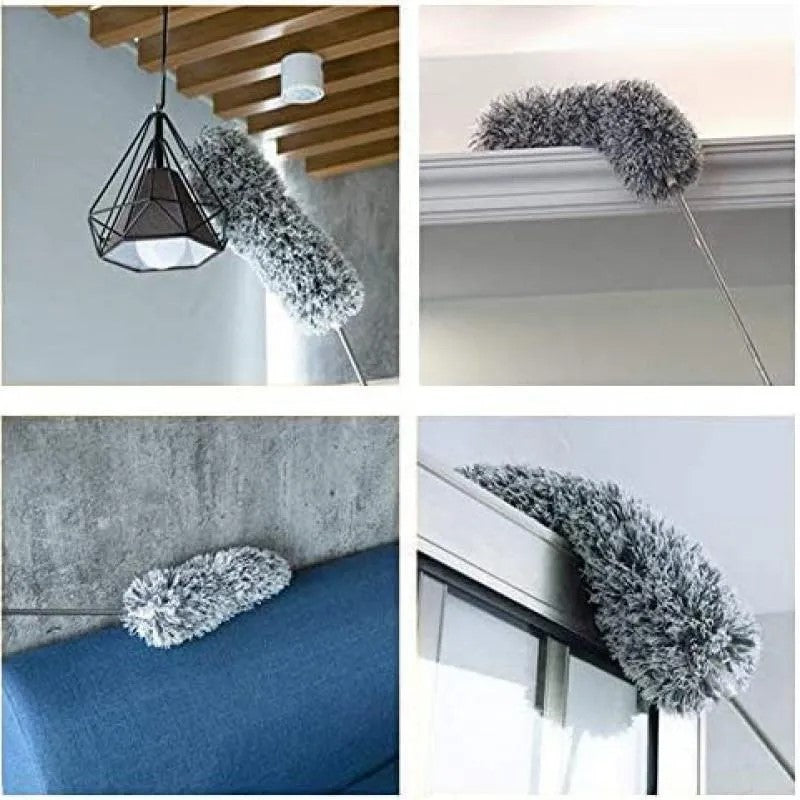 Extra-Long Handle Microfiber Duster – 2m Extendable, Washable Chenille Head for Home & Car Cleaning