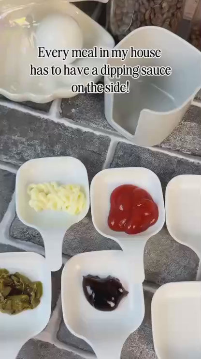 Mini Dipping Bowls with Handle (Set of 6) – Ideal for Soy Sauce, Ketchup, Vinegar & Chutney