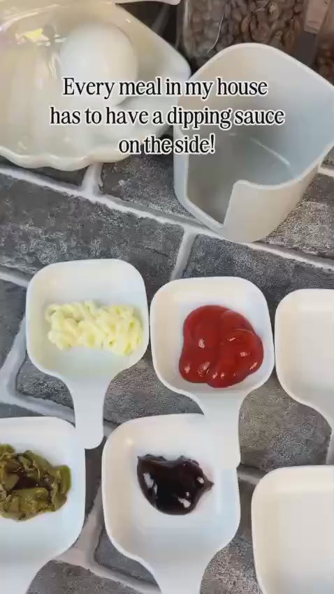 Mini Dipping Bowls with Handle (Set of 6) – Ideal for Soy Sauce, Ketchup, Vinegar & Chutney