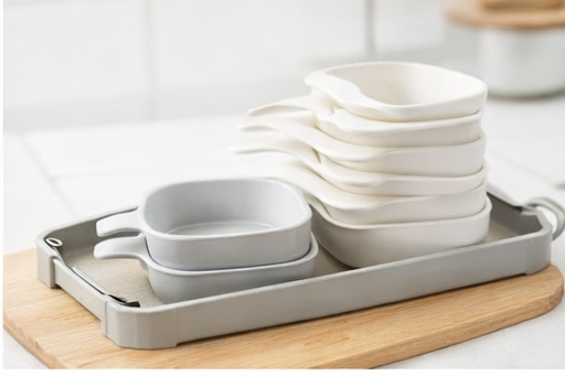 Mini Dipping Bowls with Handle (Set of 6) – Ideal for Soy Sauce, Ketchup, Vinegar & Chutney