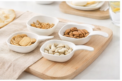 Mini Dipping Bowls with Handle (Set of 6) – Ideal for Soy Sauce, Ketchup, Vinegar & Chutney